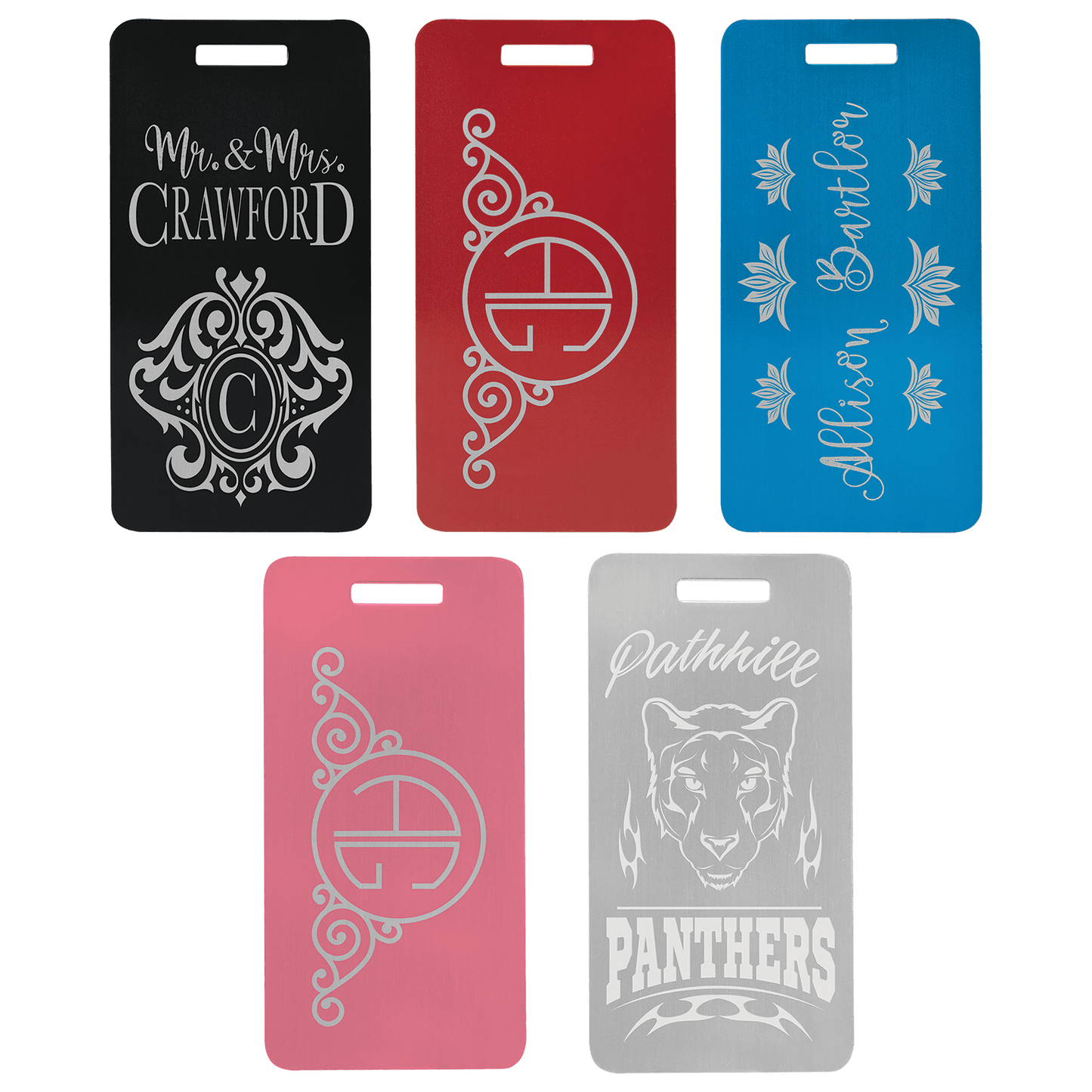 Luggage tag anodized custom laser engraved