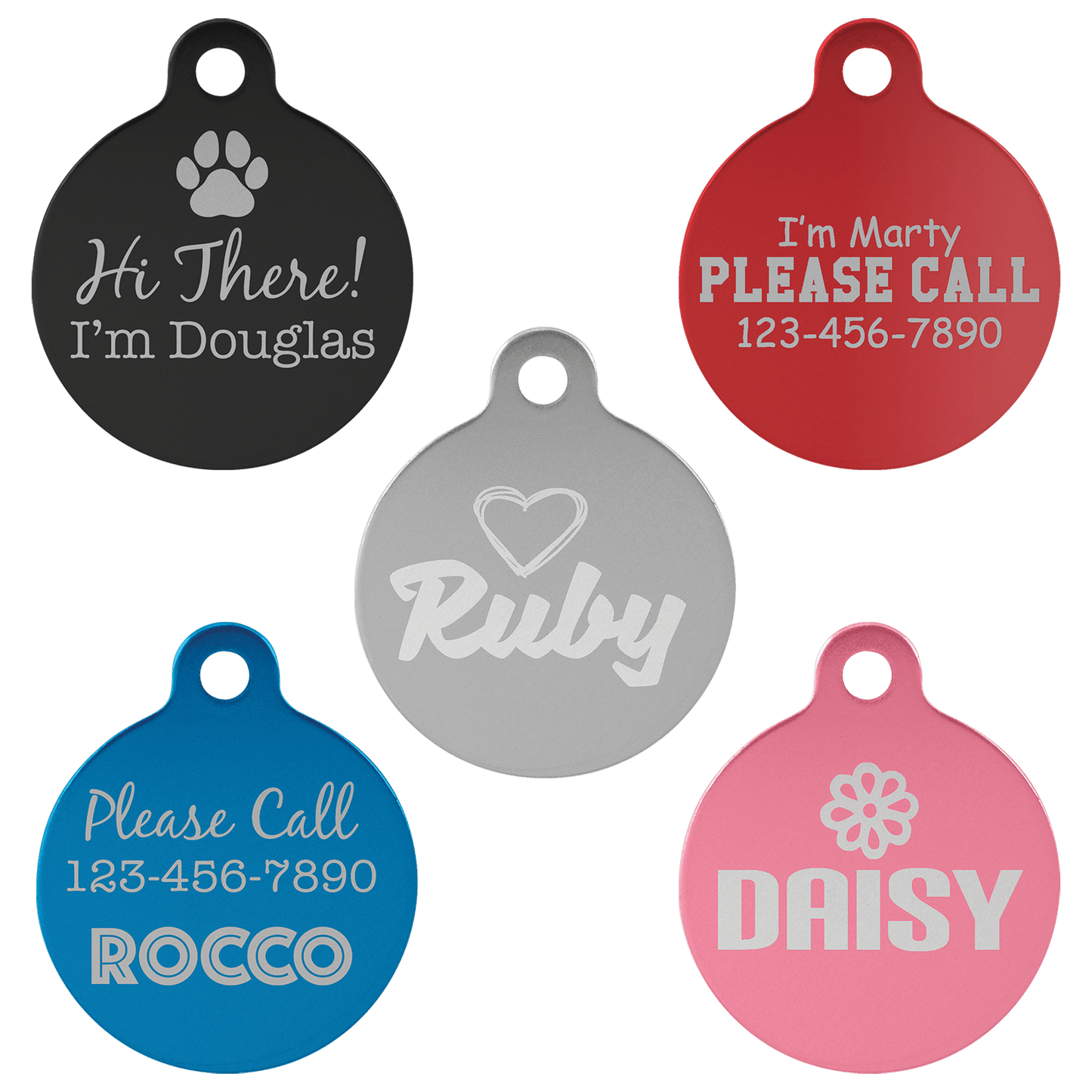 Round dog tag custom laser engraved