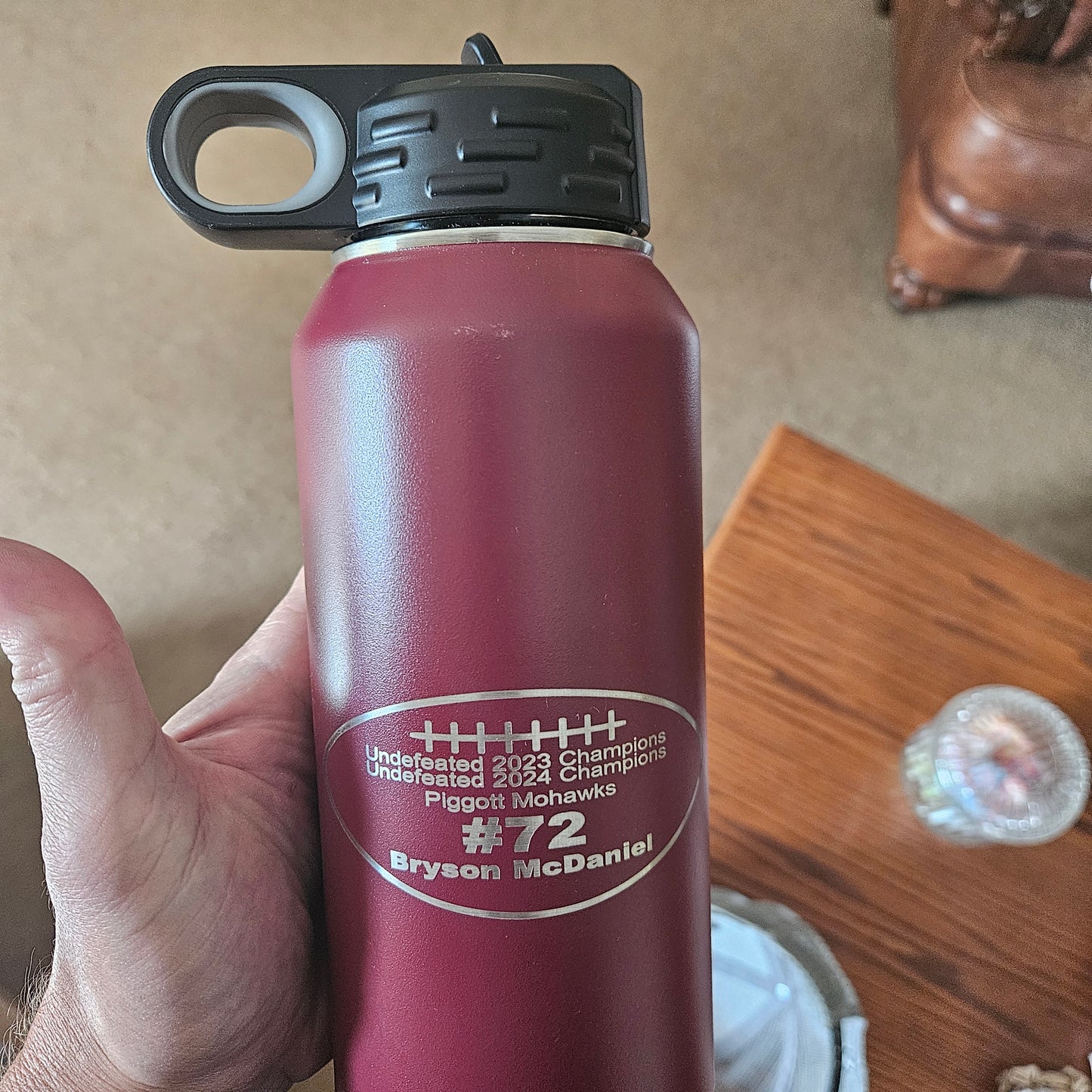 32 oz Water Bottle custom laser engraved