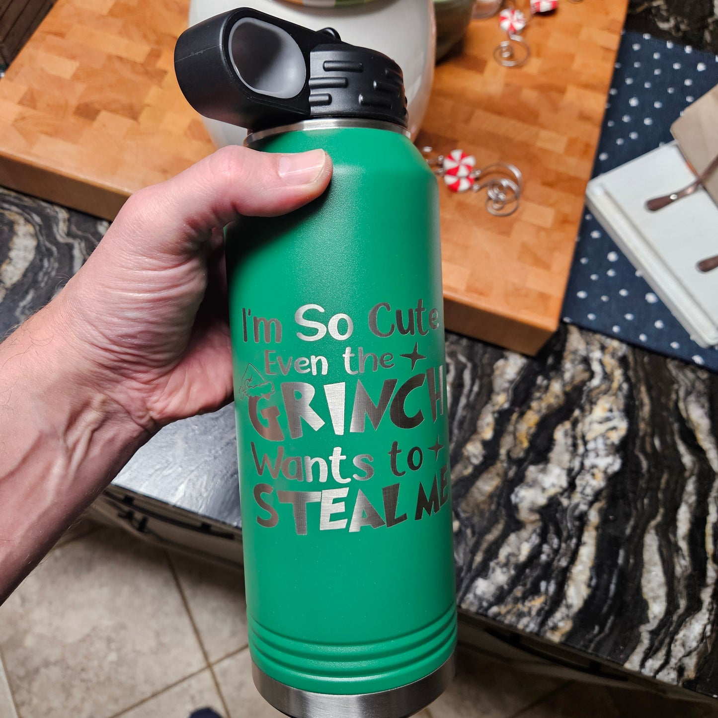 32 oz Water Bottle custom laser engraved