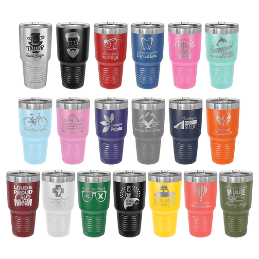 30 oz Tumbler with slider lid custom laser engraved