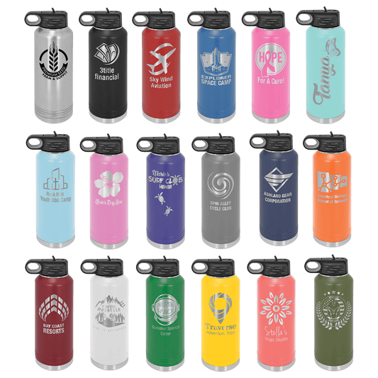 40 oz Water Bottle custom laser engraved