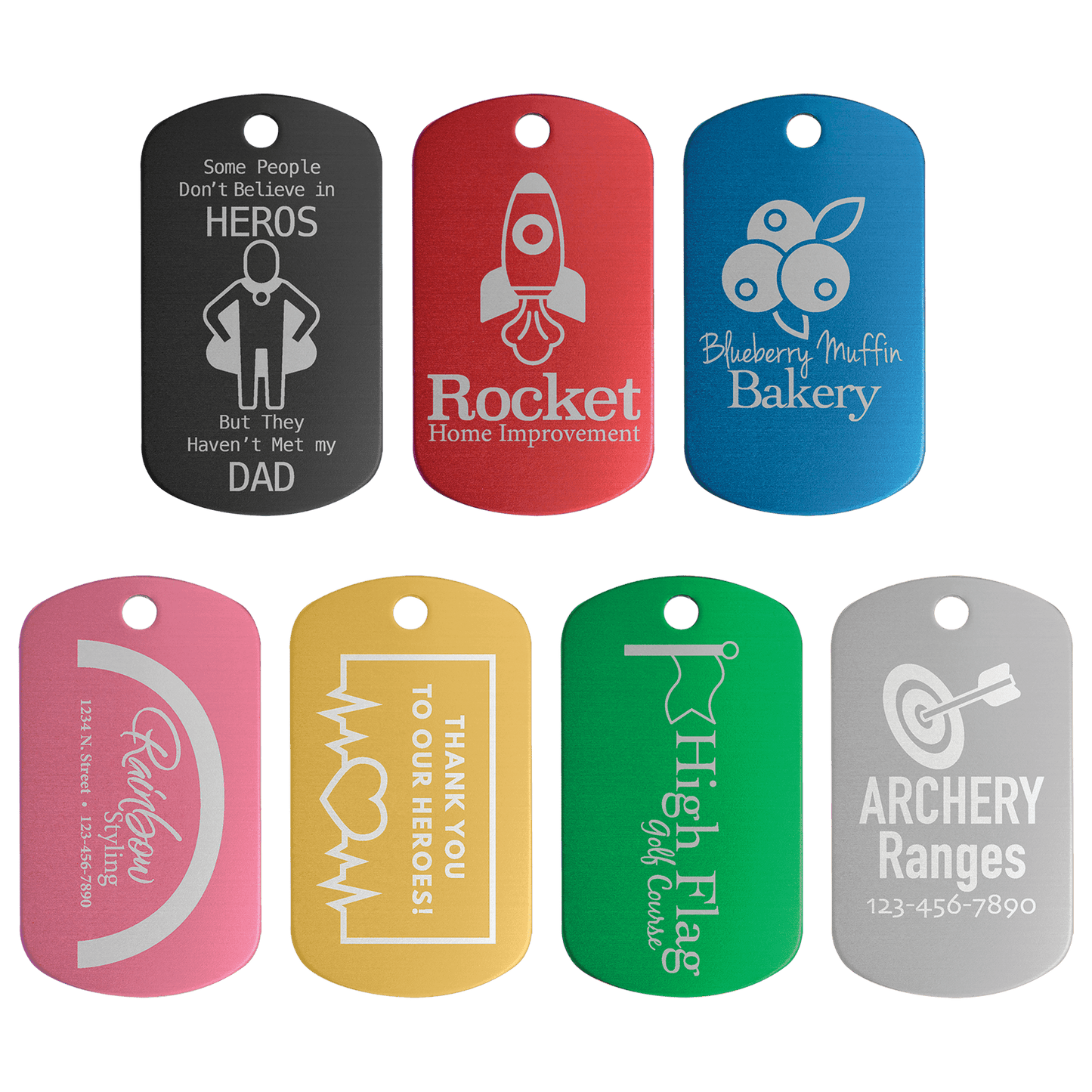 G.I. Dog Tag anodized custom laser engraved