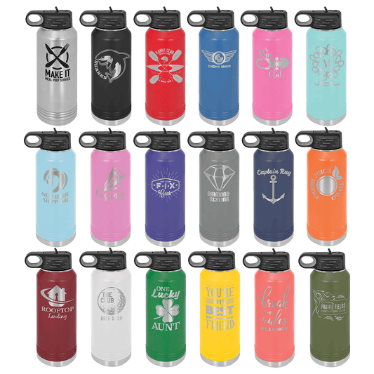 32 oz Water Bottle custom laser engraved