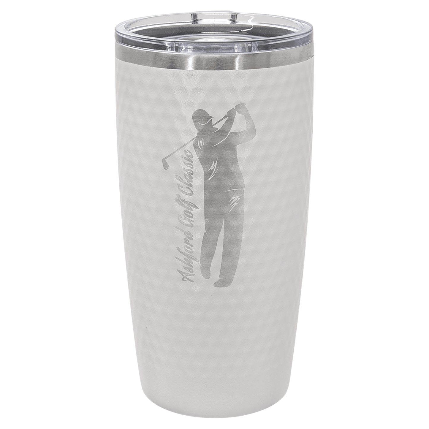 20 oz Golf Tumbler with slider lid custom laser engraved