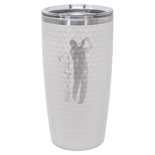 20 oz Golf Tumbler with slider lid custom laser engraved