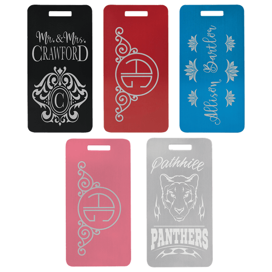 Luggage tag anodized custom laser engraved